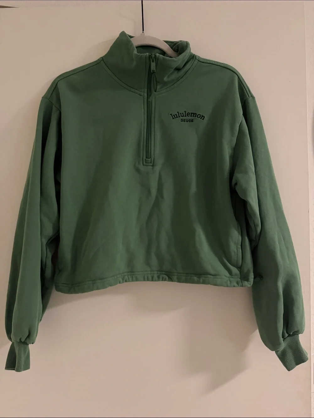 lululemon athletica Olive Green Quarter-Zip Crop Pullover